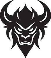 Noir Oni Graphic Intricate Art with a Mysterious Touch Sleek Oni Emblem Dark for a Captivating Brand vector