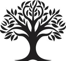 Rooted Legacy Tree Icon Majestic Arbor Tree Emblem Design vector