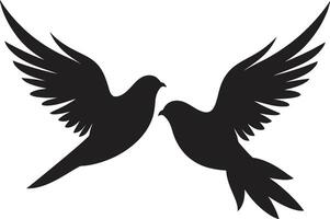 Endless Embrace Dove Pair Element Serenade in Flight Emblem of a Dove Pair vector