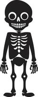 Friendly Bone Ensemble Cute Quirky Skeletal Friend Black vector