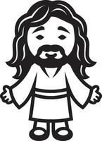 Sacred Embrace Black Jesus Eternal Grace Cute Jesus vector