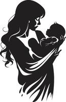 Serenity of Motherhood with Mother and Child Infinite Love Loop of Mother Holding Baby vector