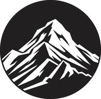 crestado cenit montaña icono icónico ascenso pico emblema vector