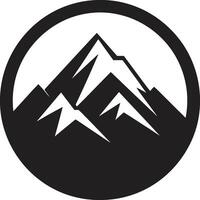 Summit Vista Iconic Peak Emblem Elevated Grandeur Mountain Illustration vector