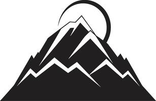 majestuoso rango montaña icono etéreo picos icónico montaña emblema vector