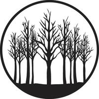 arbóreo majestad árbol icono emblema botánico serenidad árbol símbolo diseño vector