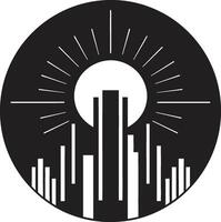 SkyscraperMark Dynamic Building Icon CityScapeCraft Artistic Vectorized Building Emblem vector