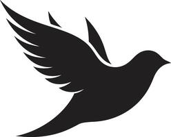 PeacefulSoar Sleek Dove Emblem SereneWingsMark Elegant Dove Logo vector