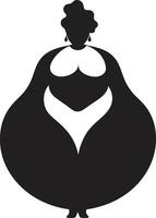 CurvesRise Sleek Woman Empowerment ResilientFormGraffix Dynamic Body Positive Icon vector