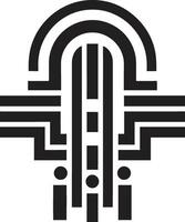 Deco Geometric Symphony Iconic Logo Structural Art Deco Visions Geometric Emblem Design vector
