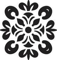 Intricate Ornamental Symmetry Logo Icon Regal Embellished Elegance Decorative Ornamental Emblem vector
