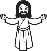 Redeeming Joy Cute Black Jesus Divine Guide Cartoon Jesus in Black vector