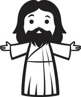 Kind Compassion Cute Black Jesus Divine Innocence Jesus in Black vector