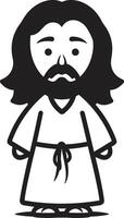 Merciful Guardian Black Jesus Blessed Compassion Cute Jesus Black vector