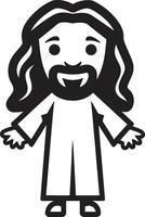 Divine Love Cartoon Jesus in Black Merciful Guardian Black Jesus vector