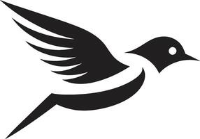 dinámica plumado gracia negro aerotransportado deleite linda pájaro en negro vector