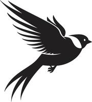 dinámica con alas fantasía linda negro hacia el cielo vuelo encanto negro pájaro vector