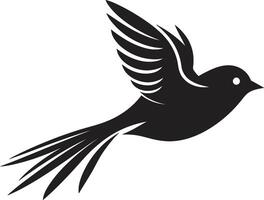 Dynamic Avian Elegance Black Bird Skyward Flight Symphony Cute Bird vector