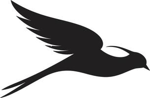 Elevated Grace Bird ic Aerial Serenity Black Bird vector