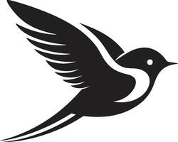 majestuoso aviar gracia linda negro aéreo plumado sinfonía pájaro vector
