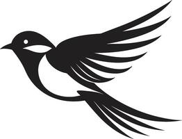 Skyward Flight Charm Black Bird Ethereal Feathered Delight Cute vector