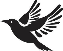 Soothing Avian Symphony Black Bird Serene Winged Euphoria Cute vector