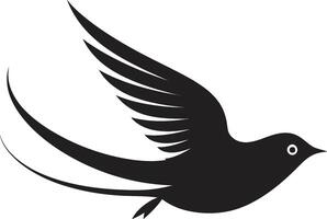 Graceful Avian Elegance Bird Whimsical Winged Soar Black Bird vector