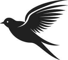 Radiant Flight Charm Cute Black Upward Feathered Symphony Black vector