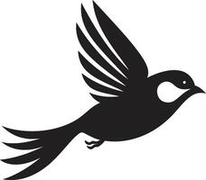 aerotransportado capricho negro pájaro dinámica ascender linda negro vector