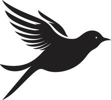 Skyward Avian Elegance Black Ethereal Feathered Soar Cute Bird vector