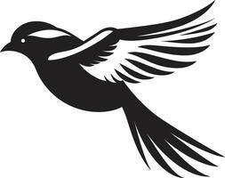 Dynamic Avian Symphony Black Skyward Feathered Elegance Cute vector