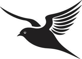 Airborne Flight Euphoria Cute Bird Dynamic Avian Elegance Black vector