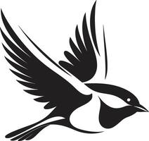 Elegant Feathered Fantasia Cute Airborne Delight Black Bird vector