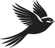 Skyward Feathered Elegance Cute Elegant Flight Fantasia Black Bird vector