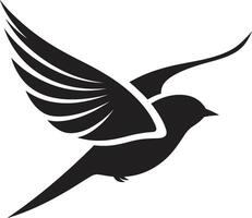 aerotransportado deleite negro pájaro radiante vuelo elegancia linda ic pájaro vector
