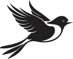 Soothing Flight Symphony Black Bird Skyward Feathered Elegance Cute vector