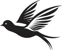 etéreo aviar elegancia negro pájaro sereno con alas remontarse linda pájaro vector