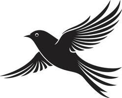 Aerodynamic Joy Cute Black Bird Sky Soaring Spirit Bird vector