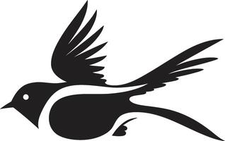 majestuoso vuelo fantasía negro pájaro dinámica con alas elegancia negro vector