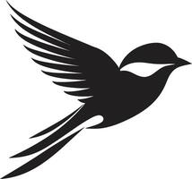 Serene Flight Symphony Black Bird Upward Winged Euphoria Black vector