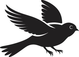 Harmonious Flight Cute Black Bird Free Flying Grace Black Bird vector