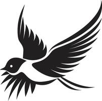 Upward Winged Euphoria Black Aerial Euphoria Cute Black Bird vector