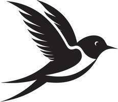 aerotransportado alegría negro pájaro etéreo vuelo linda negro pájaro vector