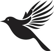 Ethereal Avian Grace Cute Bird Serene Flight Symphony Black Bird vector