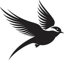 Graceful Feathered Soar Black ic Ethereal Avian Grace Cute Bird vector