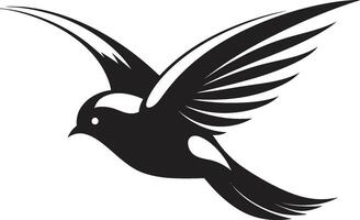 Aerodynamic Whimsy Cute Black Bird Skyward Symphony Bird vector