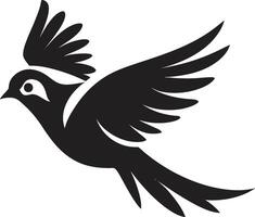 Graceful Ascend Black Bird Upward Whimsy Black Bird vector