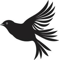 Ethereal Wingspan Bird Whimsical Glide Cute Black Bird vector