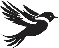 Graceful Soar Black Bird in Dynamic Ascend Cute Black Bird vector