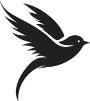 elevado elegancia negro pájaro aerotransportado capricho linda negro vector